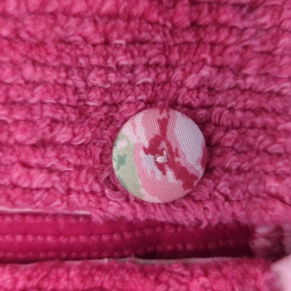 Baby Lulu bright pink button-down jacket soft warm cloth w/ flower accents Sz12M - Picture 7 of 10
